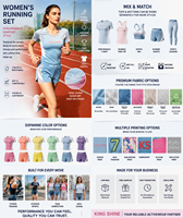 Prix d'usine T-shirts de sport en maille sublimée, T-shirts de course doux, Shorts, Ensembles de T-shirts de gym, Survêtements sportifs pour femmes