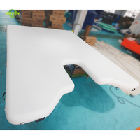 Plateforme flottante verte pour bateau, plateforme de loisirs et de natation, antidérapante