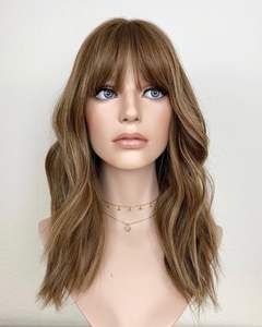 Nifty Bang-Peluca de cabello humano estilo europeo, Color Balayage <span class=keywords><strong>rubio</strong></span> miel, encaje frontal HD, de seda, cuero cabelludo falso para mujer - Product Image 2