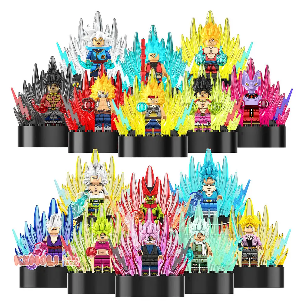 Cartoon Dragon Anime Figures Building Blocks Set Ball Characters Stitching Toys Collection and Display Kits for Kids and Fans