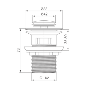 जी 1 1/2 पीतल 8 सेमी क्लिक बाथरूम सिंक अपलक अपशिष्ट पॉप अप वॉश बेसिन नाडलर अपशिष्ट पॉप अप वॉश बेसिन नालियों - Product Image 2