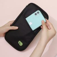 Dompet Organizer Paspor Kanvas, Penutup Pelindung Kartu, Tas Penyimpanan dengan Ritsleting, LOGO Custom, Tas Warna Emas