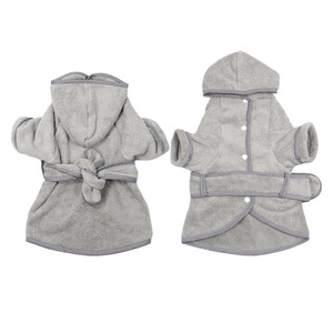 Pet Bathrobe <b>Light</b> Blue And Dark Gray Warm Absorbent For <b>Dog</b> Cat Winter Spring Autumn - Product Image 4