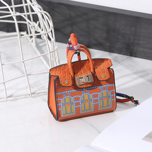 Casa <span class=keywords><strong>Mini</strong></span> borsa ciondolo casa piccola moda nuova moda impermeabile copertura in materiale di chiusura bocca rossa busta auricolare auto portachiavi - Product Image 2