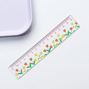 Reglas acrílicas OEM/ODM de 4 piezas con diseño de flores y dibujos animados, de 15 cm, para mujer, para diario, pequeñas, rectas, para medir <span class=keywords><strong>en</strong></span> centímetros. - Product Image 5