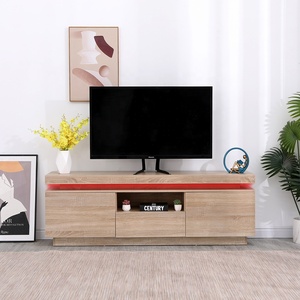 Mueble de sala de estar con soporte de TV, mesa moderna minimalista, armario de TV nulo con luz led - Product Image 6
