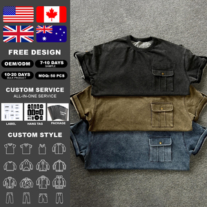 Camiseta de Algodón Vintage Lisa al por Mayor, Personalizable OEM, Camisetas Oversize para Hombre, Camiseta de Algodón Grueso para Hombre Estilo Urbano - Product Image 2