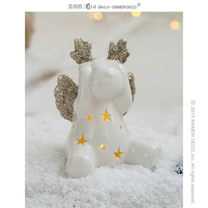 Décorations pour la <span class=keywords><strong>maison</strong></span>, décoration de bureau lumineuse, cadeaux de Noël, cadeaux pour enfants, Père Noël en céramique, bonhomme de neige - Product Image 5