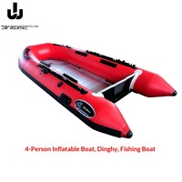 Bateau pneumatique 4 places avec construction en PVC et alliage d'aluminium pour la pêche et le transport de secours