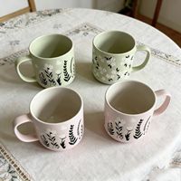Vente en gros de tasses à café en céramique style Ins personnalisé tasses peintes à la main en céramique tasses à eau personnalisées