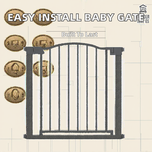 Barrière de sécurité enfant en acier et plastique à fermeture automatique, installation facile, fixation par <span class=keywords><strong>pression</strong></span>, pour maison, <span class=keywords><strong>escalier</strong></span>, toilettes - Modèle Walk Door - Product Image 2