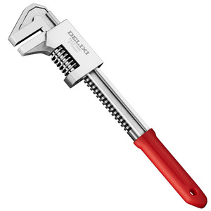 Llave Ajustable Delixi, Métrica, de Grado Industrial, Acero al Cromo Vanadio, Mordaza Dentada, Mango Rojo - Product Image 5