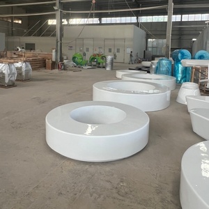 Pots et jardinières personnalisés en fibre de verre, grand pot à fleurs pour arbre <span class=keywords><strong>avec</strong></span> banc, mobilier d'extérieur en FRP - Product Image 4