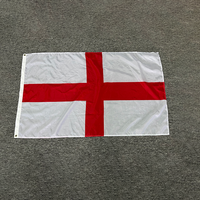 Drapeau de l'Angleterre 2024 4*6 pieds Drapeau de l'Angleterre Royaume-Uni Drapeau blanc Croix rouge Équipement Imperméable Drapeaux des pays du Commonwealth