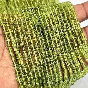 Perles de péridot vert naturel, taille brillant rond, 4 mm, pour la création de bijoux - Product Image 2