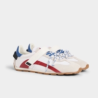 Zapatillas Deportivas Retro de Diseñador para Mujer, Multicolores, de Gamuza, con Tira Mágica Ajustable, Punta Puntiaguda, Geométricas