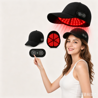Gorro Infrarrojo Inalámbrico con Luz LED para el Cuero Cabelludo, Gorro con Luz Roja, Casco Infrarrojo, Gorro de Terapia con Luz Roja NIR LED