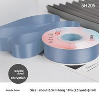Ruban en satin double face Nais 2,5 cm, polyester à double face pour emballage cadeau, gâteaux, bouquets et fleurs