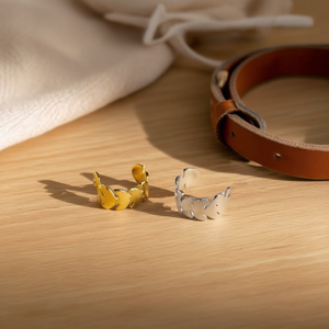 Pendientes de Aro en Forma de Espina de Pescado, Oro, Plata, Acero 46914, Joyería Unisex de Moda - Product Image 3