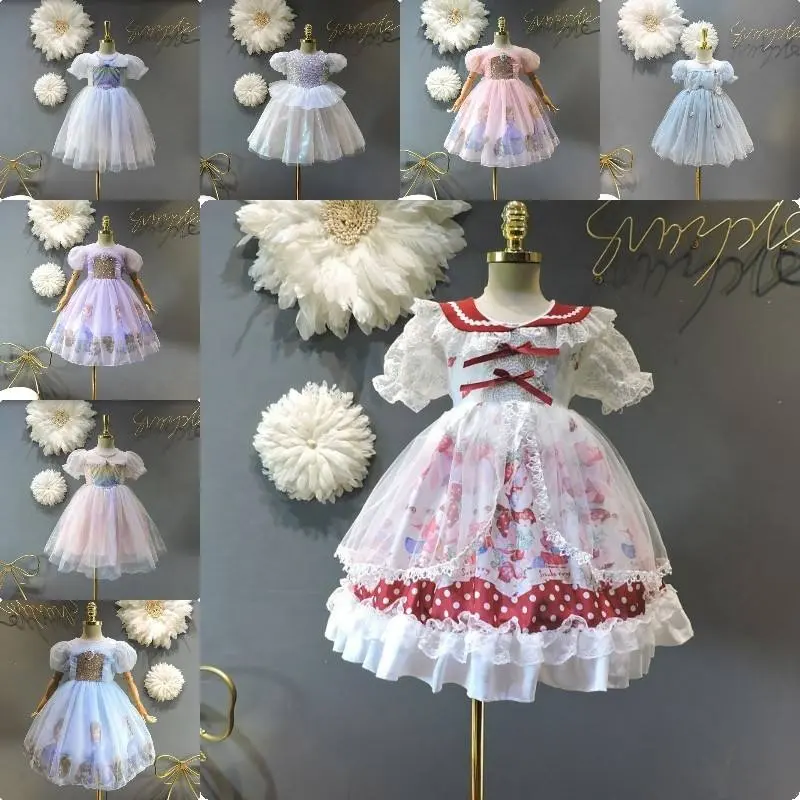 New Fashion Girls Elegant Fluffy Baby Dress Princess Dress Summer Casual Ball Gown Party Birthday Wedding for Kids Kids Children