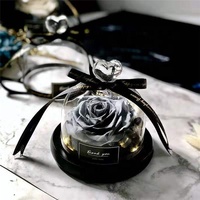 Boîte cadeau en verre pour rose unique, carnation, cadeau de la Saint-Valentin, vente en gros, Qixi