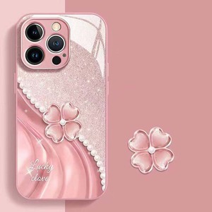 Trèfle à quatre feuilles noir impression verre PC TPU coque arrière de téléphone portable pour Iphone 7 8 SE X Xr XS 11 12 13 14 15 16 17 Pro Max - Product Image 3