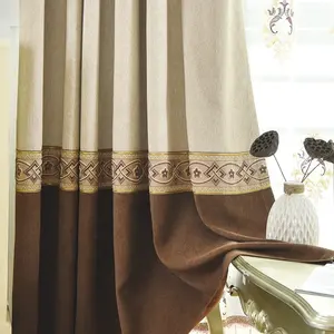 100% polyester woven fabric turkish curtains luxury embroidery curtain home textile