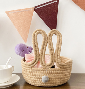 ตะกร้าเก็บของลายการ์ตูนกระต่ายอีสเตอร์สีขาวจาก DAMAI สำหรับใส่เครื่องสำอาง ขนม กุญแจ และจัดระเบียบบ้าน - Product Image 3