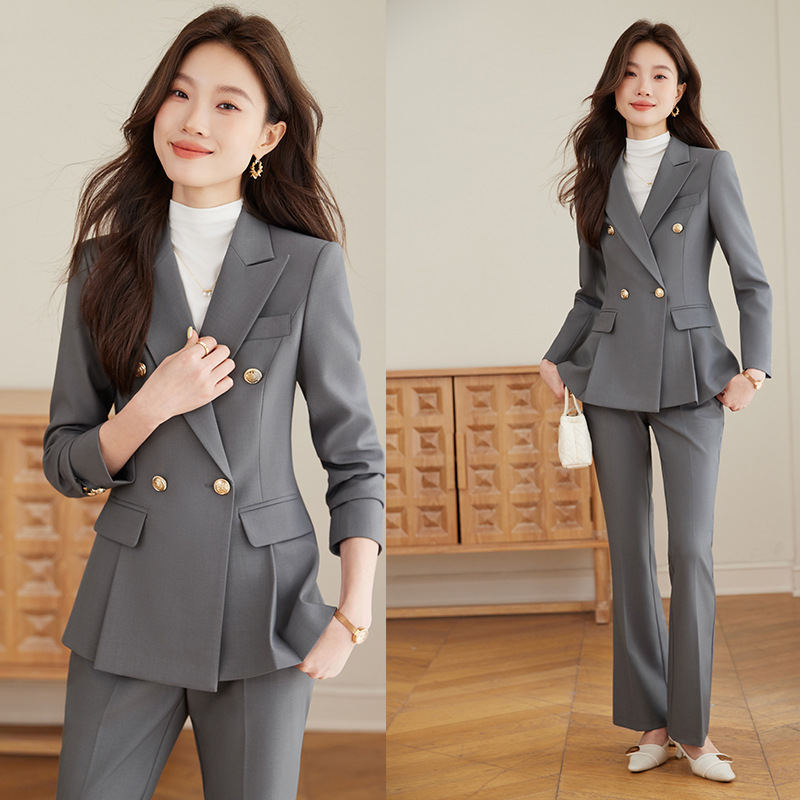 Gray flared pants
