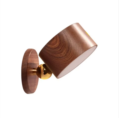 Wholesale Magnetic Rotatable LED Wooden Wall Lamp USB Charging Dimming Small Wall Light Suitable for Study Rooms&Bedrooms