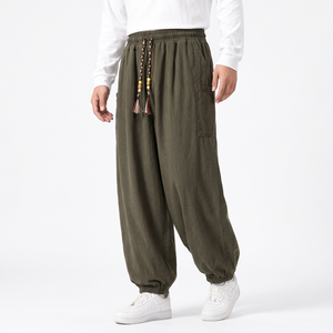 Men's Oversized Cargo <b>Harem</b> Pants Custom Casual Loose Fit Drawstring Jogger <b>Trousers</b> - Product Image 4