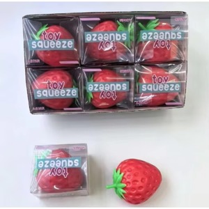 Jouet sensoriel en silicone à presser, saveur cacahuète, mangue et fraise, avec bloc sonore craquant à l'intérieur - Product Image 5
