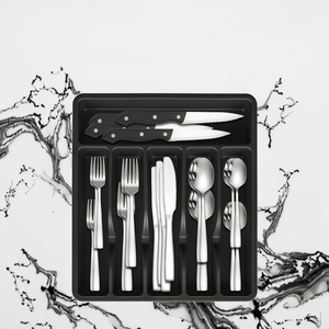 Juego de Cubiertos de Lujo de 48 Piezas, Cubiertos de Acero Inoxidable, Tenedor, Cuchillo, Cuchara con Diseño Moderno Dorado, Organizador de Cocina - Product Image 2