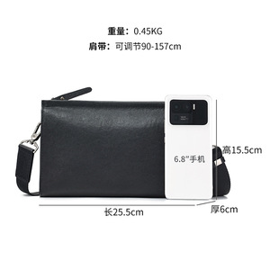 Men's Clutch <b>Bag</b> Genuine Leather Large Solid Color Luxury Everyday Outfits Fall 2023 - Product Image 5