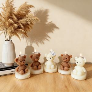 Bear Scented Handmade <b>Candle</b> Aromatherapy Eco-Friendly Holiday Birthdays Baby Shower <b>Aesthetic</b> Tabletop Art Decorative Sculpture - Product Image 3