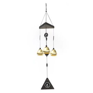 Nouveau pendentif traditionnel en métal pour la maison et le jardin, avec carillons éoliens rétro en bois, eau, feu et terre. - Product Image 1