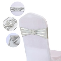 Housse de chaise de mariage en Spandex de luxe, bandeau à nœud, attaches de chaise élastiques pour fête de mariage, cérémonie, réception, décoration de Banquet