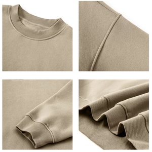 TKAN227D Algodón puro Moda Última Sudadera con capucha con letras impresas Diseño de cuello redondo simple suelto para hombres Sudadera con capucha con cuello - Product Image 3