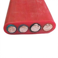 0.6/kV personnalisé 4X35mm2 4X50mm2 classe 5 conducteur en cuivre Flexible plat câble en caoutchouc de Silicone haute température
