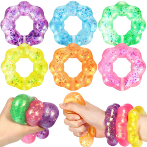 Jouets anti-stress en forme de donut, bracelet sensoriel souple en forme de fleur, cadeau de fête pour enfants et adultes - Product Image 1
