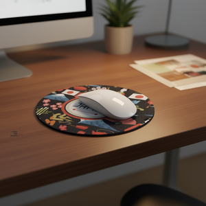 Tapis de souris rond personnalisé avec impression pour le bureau et la maison - Product Image 3