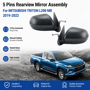 Conjunto de Retrovisor de 5 Pines para <span class=keywords><strong>MITSUBISHI</strong></span> TRITON <span class=keywords><strong>L200</strong></span> 2019 2020 2021 2022, Retrovisor Lateral Manual Plegable con Calefacción, Accesorios para Automóviles - Product Image 1