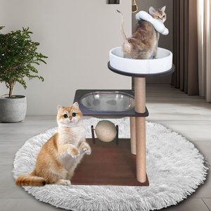 <span class=keywords><strong>Arbre</strong></span> <span class=keywords><strong>à</strong></span> <span class=keywords><strong>chat</strong></span> en bois massif avec grande perchoir supérieure, zone de repos confortable, poteau <span class=keywords><strong>à</strong></span> gratter en sisal durable pour chats adultes - Product Image 5