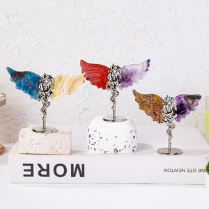 Artesanías de Cristal Natural para Sanación Espiritual al por Mayor, Tallas de Alas de Demonio y Ángel, Adorno para Festividades - Product Image 4