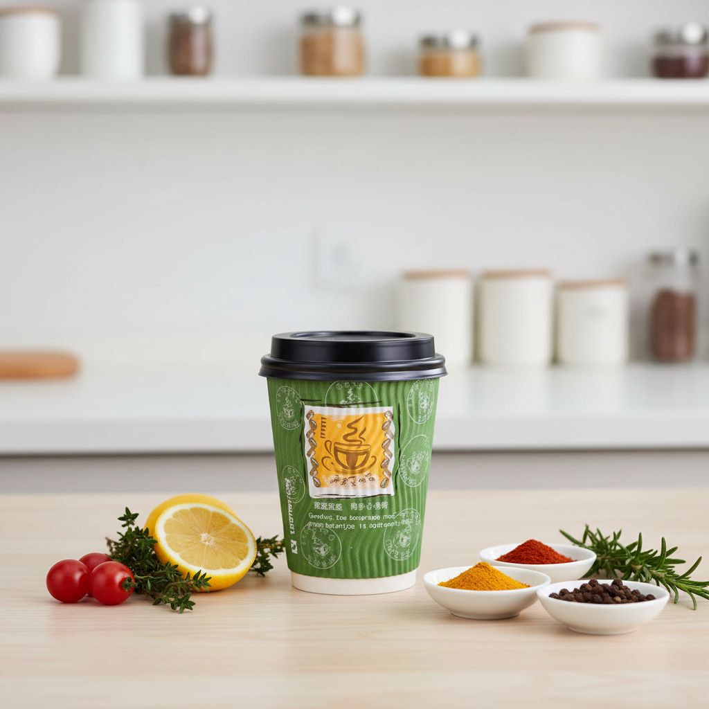 Ripple Wall Cup Logo Printed Disposable Paper Coffee Cups Disposable Beverage Hot Coffee Ripple Wall Paper Triple Cup