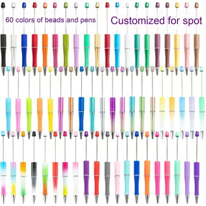 Großhandel kreative profession elle Verwendung DIY druckbare Kunststoff für Perlen Kugelschreiber niedlichen benutzer definierten Logo Werbe stift - Product Image 3