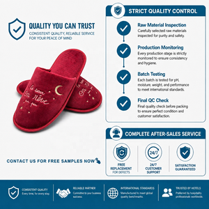 Juego <span class=keywords><strong>Completo</strong></span> de Amenidades de Hotel de la Marca GRAND, Pantuflas con Logotipo Personalizado, Pantuflas de Algodón y Terciopelo a Juego, Calzado Desechable de Lujo para Huéspedes - Product Image 6