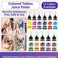 Henne Gel de Tatouage Temporaire Coloré 11 Couleurs Sûr Non Toxique Encre de Tatouage Corporel