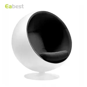 living room ball shape swivel chair concept stylish cover with fabric flannel material seat with mold foam