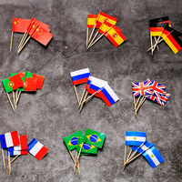 Cure-dents en bois miniatures personnalisés de haute qualité avec logo imprimé et drapeau national pour les fêtes et les aliments